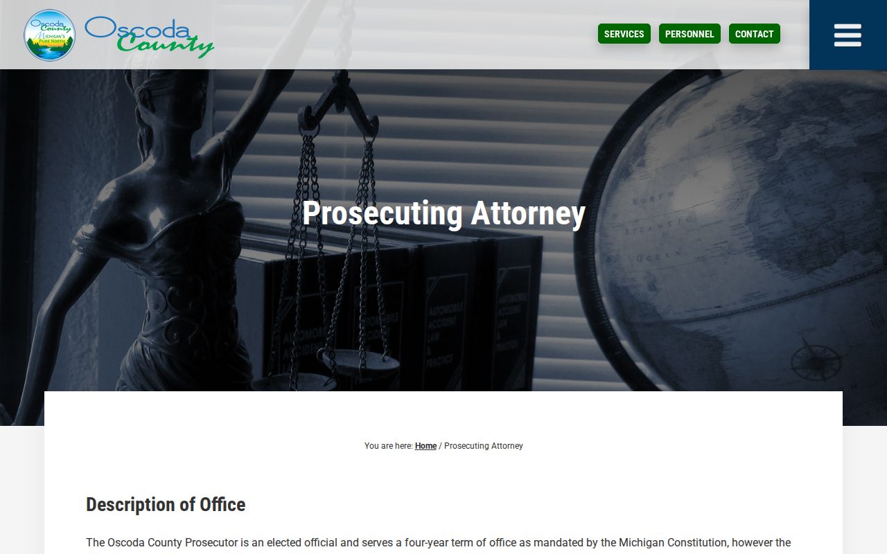 Oscoda County Prosecuting Attorney office information