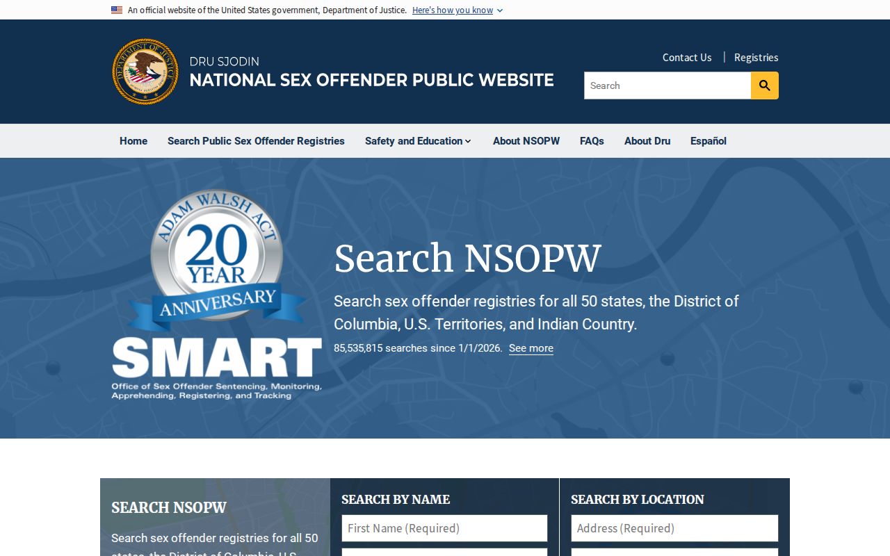 Oscoda County sex offender check using the national NSOPW registry interface